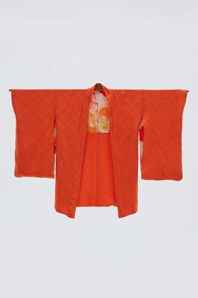 ORENJİ vintage ipek kimono ceket