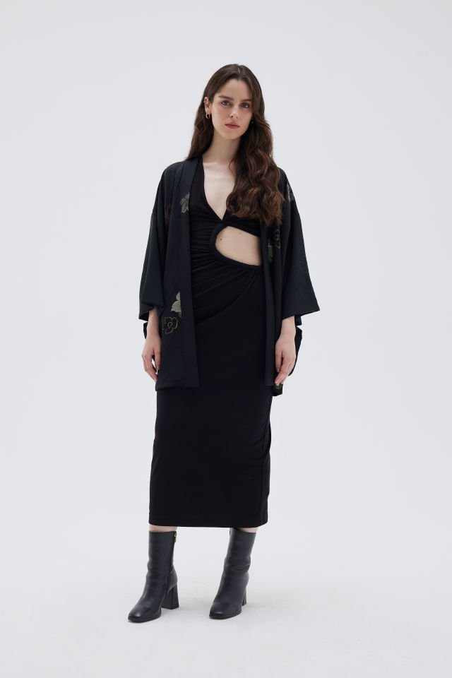 IVORY WHISPER vintage ipek kimono ceket