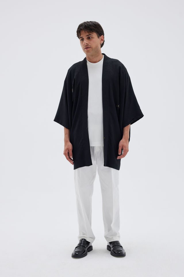 MIDNIGHT CRANE vintage ipek kimono ceket