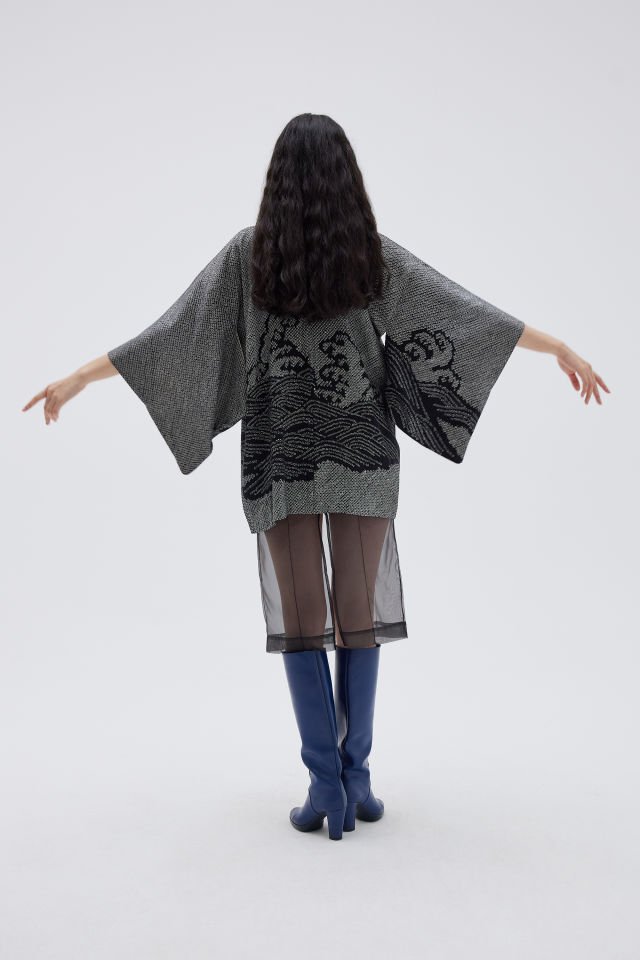 OCEAN SPRAY vintage ipek kimono ceket