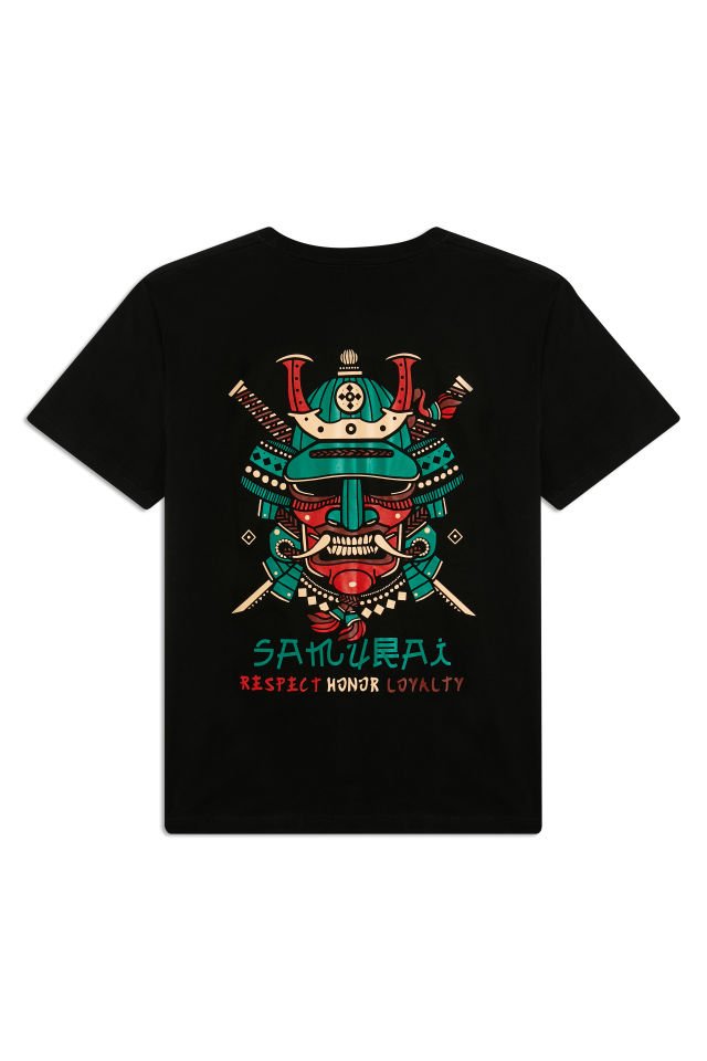 JAPON SAMURAY baskılı unisex t-shirt