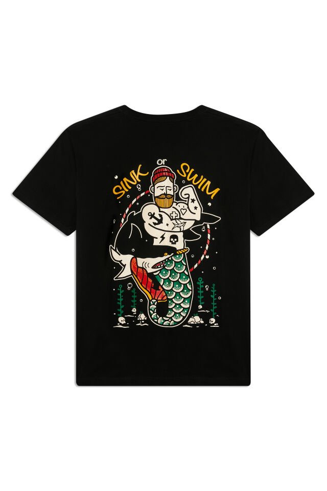 SINK OR SWIM baskılı unisex t-shirt