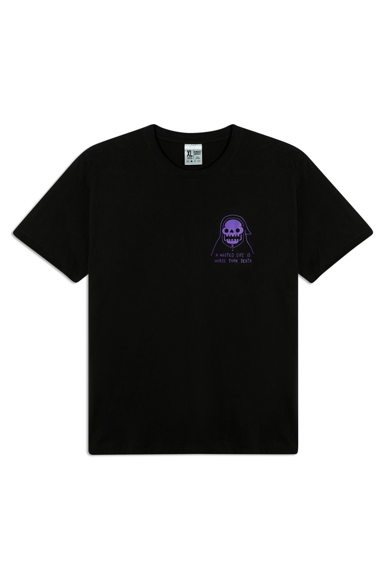 WASTED LIFE baskılı unisex t-shirt