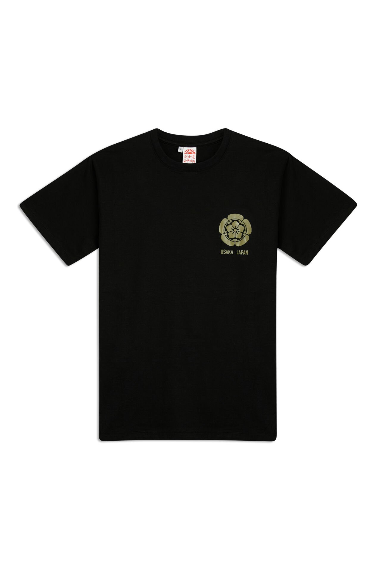 OSAKA JAPAN baskılı unisex t-shirt L - Siyah
