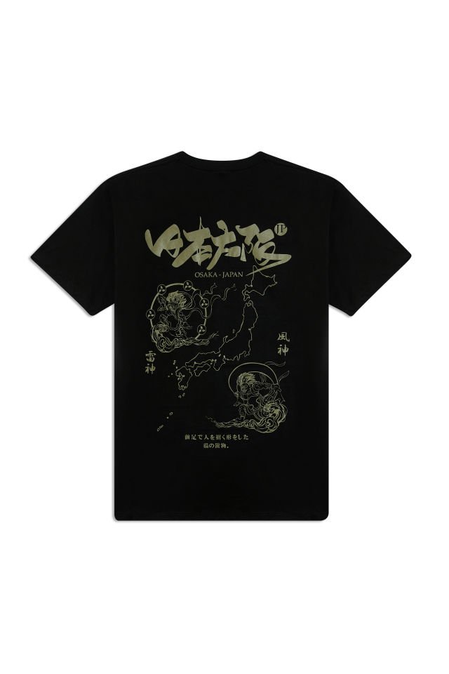 OSAKA MAP baskılı unisex t-shirt Beyaz - L