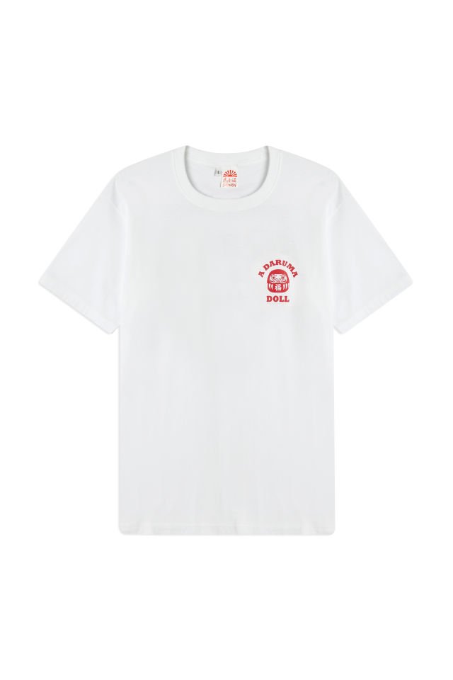 DARUMA DOLL baskılı unisex t-shirt XXL - Beyaz