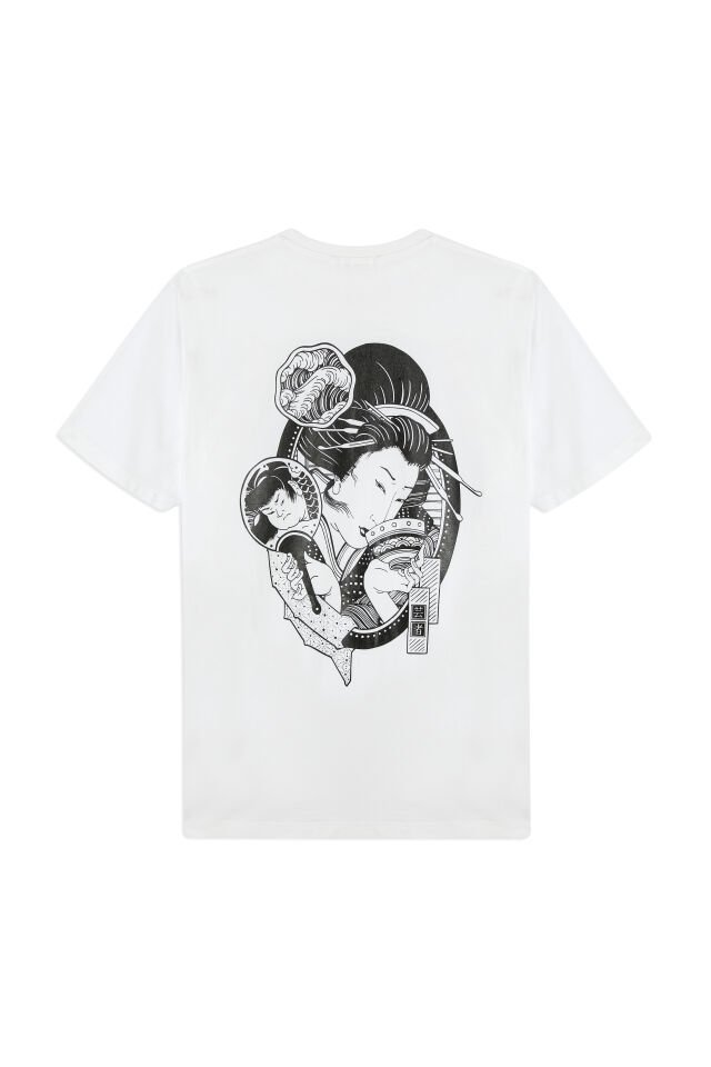 CHAO baskılı unisex t-shirt Beyaz - L