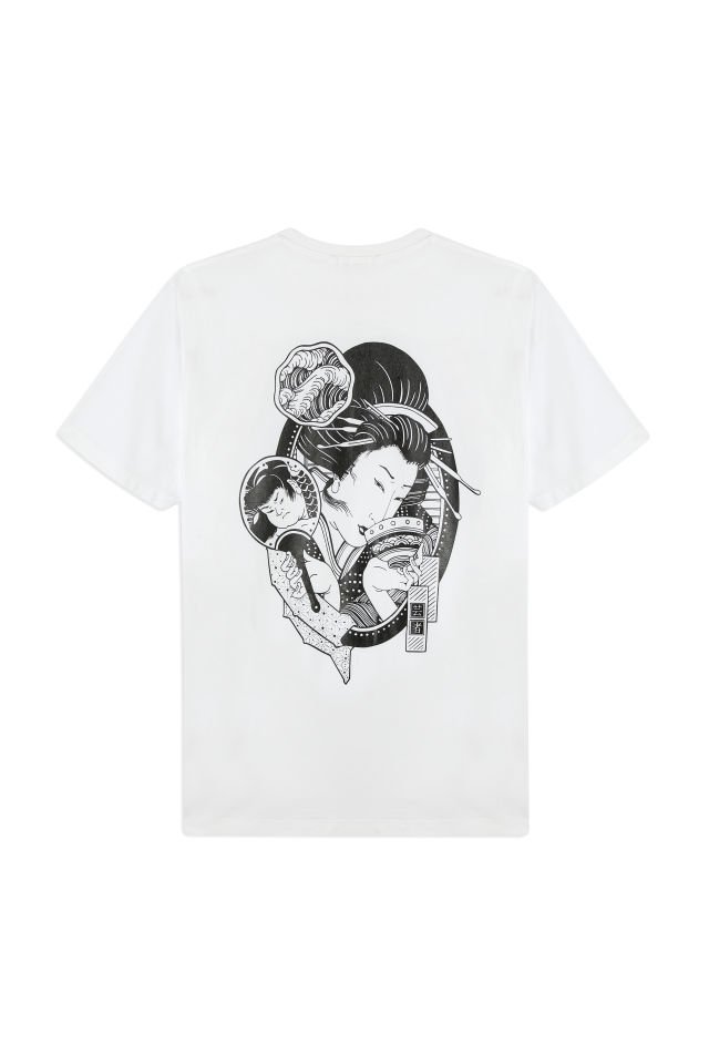 CHAO baskılı unisex t-shirt Beyaz - XL