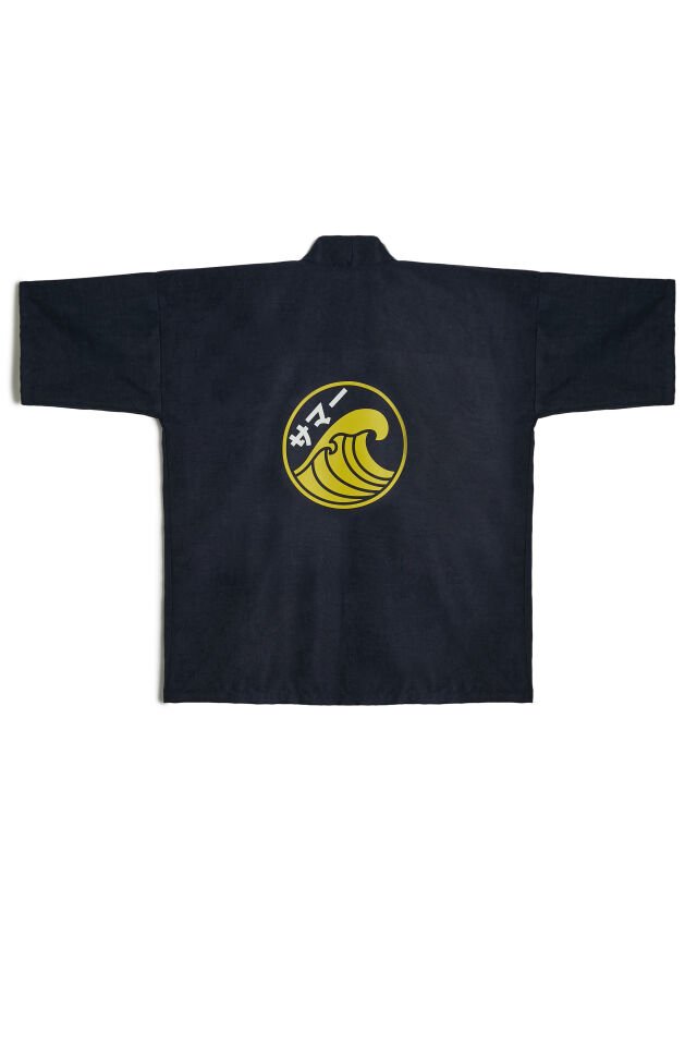WAVE baskılı Hanten HAPPI unisex ceket Tek Beden - Siyah