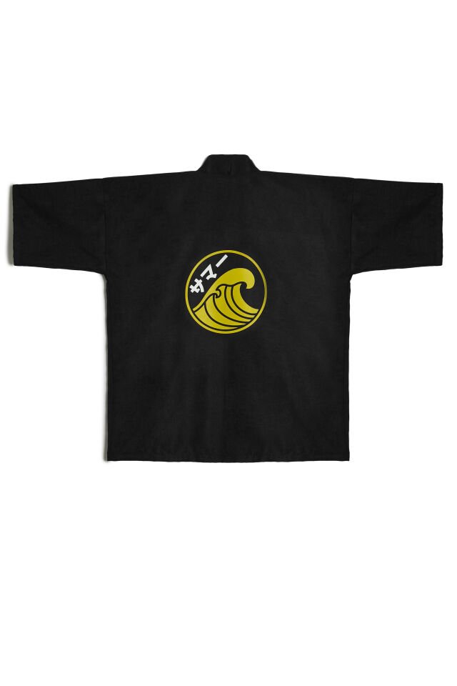WAVE baskılı Hanten HAPPI unisex ceket Tek Beden - Siyah