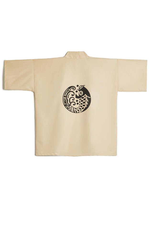 KOI FISH baskılı Hanten HAPPI unisex ceket Tek Beden - Siyah
