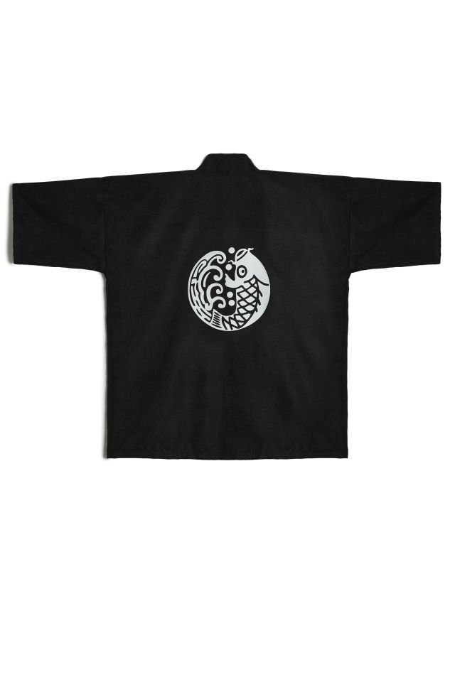 KOI FISH baskılı Hanten HAPPI unisex ceket Tek Beden - Ekru